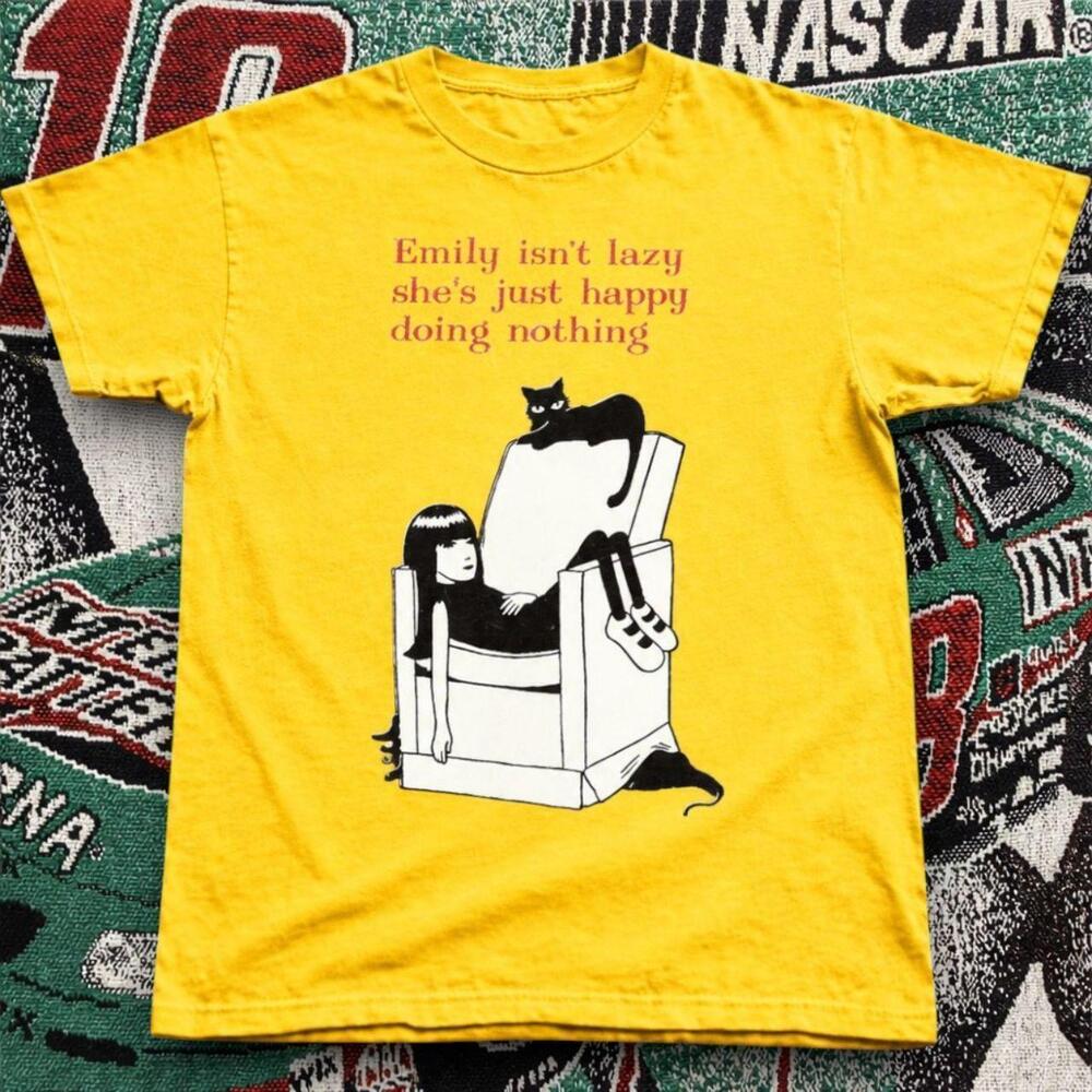 Emily IsnT Lazy Graphic Tee Yellow Unisex